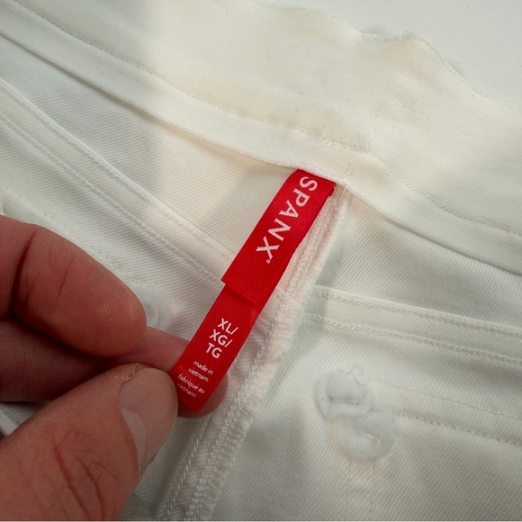 SPANX Women's White‎ Stretch Twill Cropped Wide-Leg Pants NWT Size XL - Picture 4 of 12